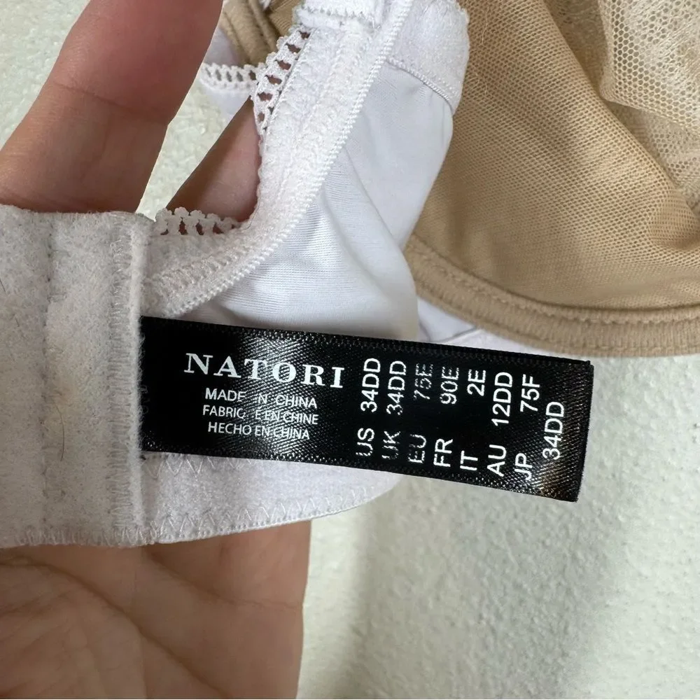 Natori Revive Full Fit Underwire Bra Cafe White Tan Nude Size 34DD Style 734304